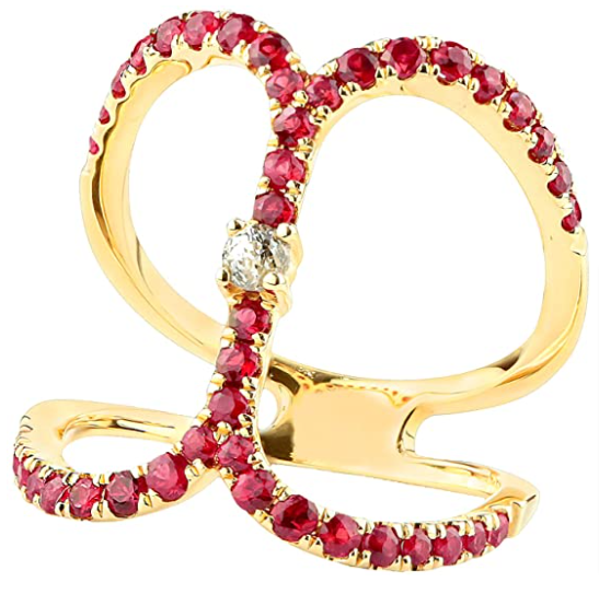 14 KT Tri Color Gold Cubic Zirconia Butterfly Ring - Ruby Lane