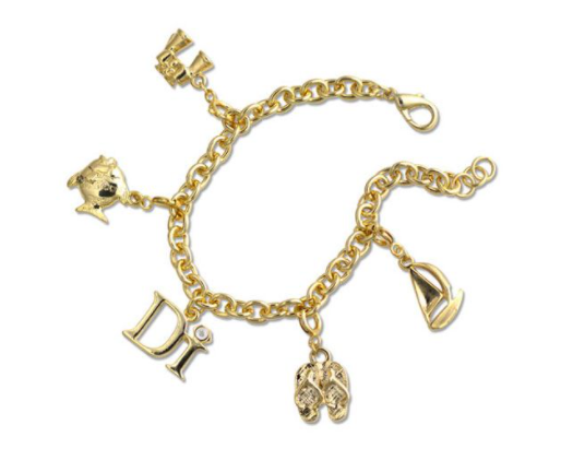 1/20 cttw Diamond Charm Bracelet Brass With Rhodium Plating Circle Des -  Vir Jewels