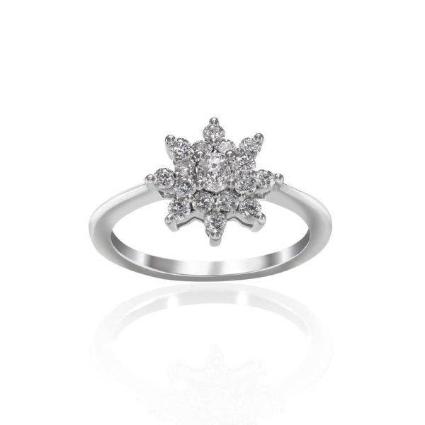 Pear-Cut Triple Diamond Halo Sun Burst Engagement Ring | Gold Mine Jewelers  | Jackson, CA